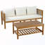 Ensemble de conversation de patio 3 places avec canapé et table basse-133491200