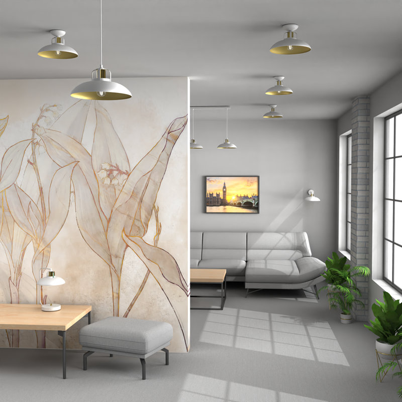 Felix 1 - Light Cone Pendant, White, White/Gold
