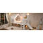 Lit mezzanine simple avec glissade, lit maisonnette avec motifs en forme d'étoile et fenêtre, design chic avec lumières DEL
