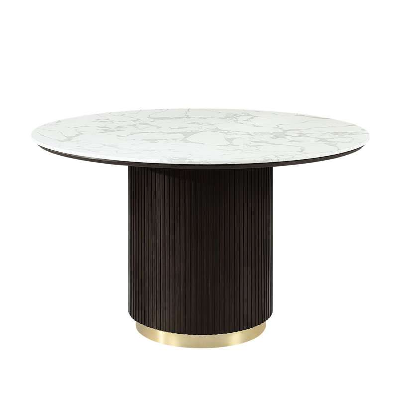 Plateau de table en marbre et finition espresso Clayten