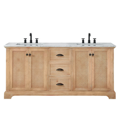 Synder 72'' Free Standing Double Bathroom Vanity with Top -  Red Barrel StudioÂ®, 6A87C8942F754F30B14F0A04020D2539