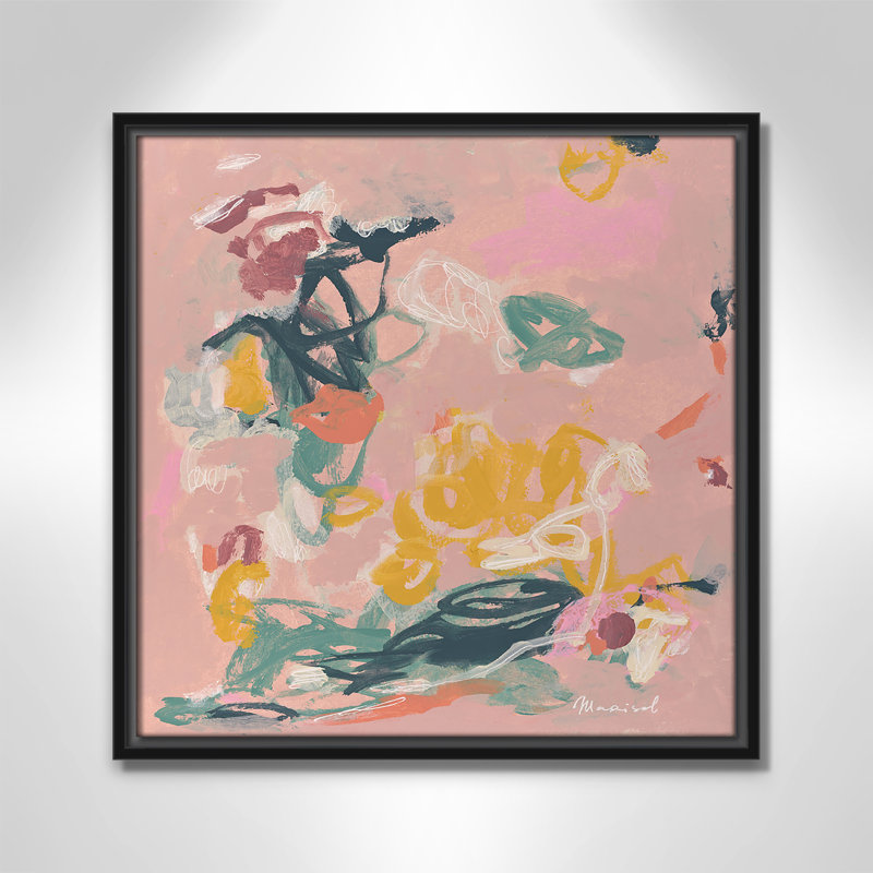 La vie en rose, reproduction carrée par Marisol Evora, Noir, H 17,5 po x l 17,5 po