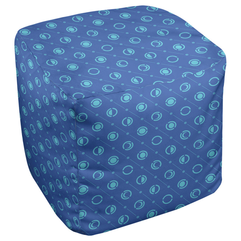 Repose-pieds à cubes à deux phases de couleur lune, Bleu / bleu sarcelle