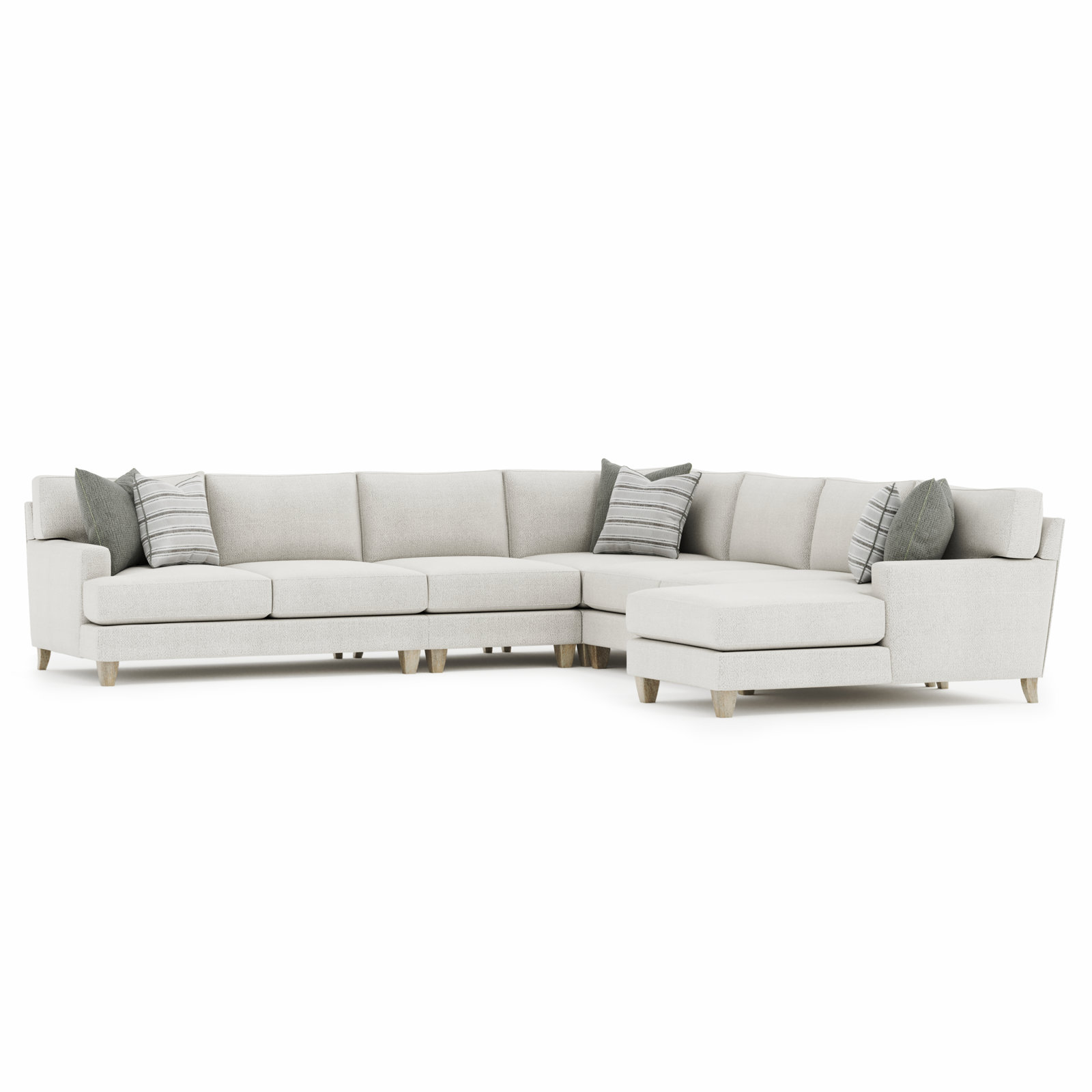 Plush Upholstered L-Shaped Sectional Left Hand Facing