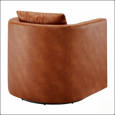 Fauteuil pivotant en cuir Saddle Fux avec coussins ultra-doux et rotation à 360 degrés pour un confort et une durabilité accrus.