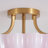 Alcrossagh 13" 3-Light Semi-Flush Mount, Antique Brass, Pink Opal Glass-1105739777