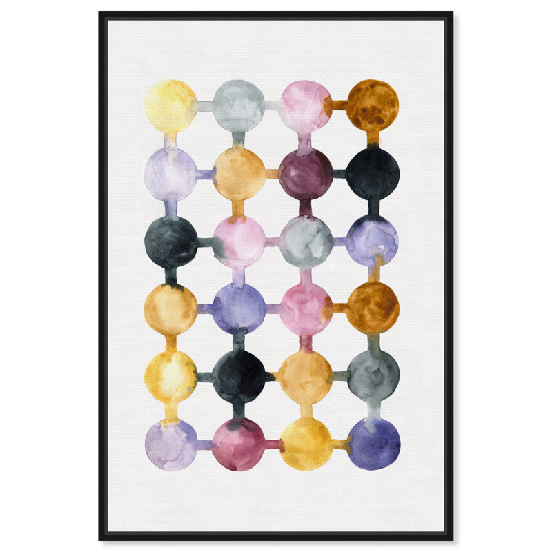Impression abstraite de lavande matinale-impression d’art graphique, H 15 po x l 10 po x P 1,5 po, Cadre noir