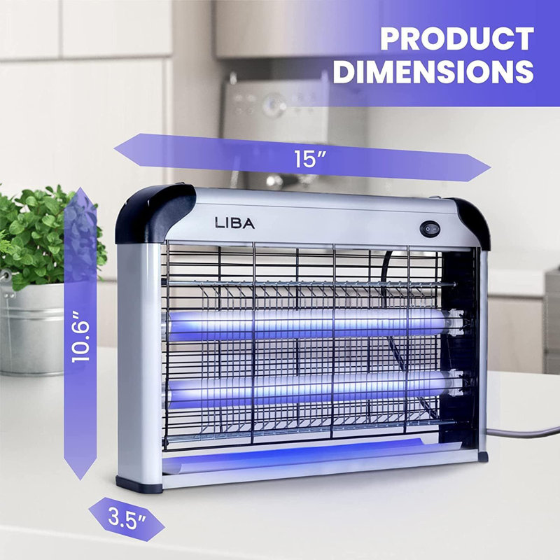 Liba Electric Bug Zapper Indoor Insect Killer, 2800V Mosquito & Fly Killer With Easy-Clean Tray & 2 Replacement Bulbs