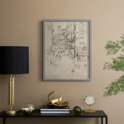 Vintage Sketch LXXXV Framed Print - Solid Wood