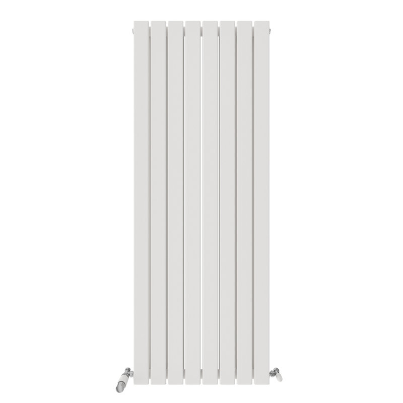 iBathUK Belgravia Vertical Double Slim Flat Panel Radiator, 1600cm H x 608cm W x 69cm D, White