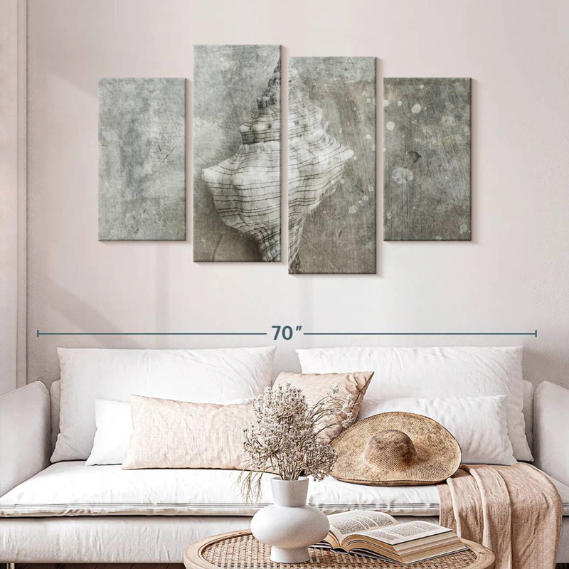 Conch Gray Seashell, 32" H x 52" W