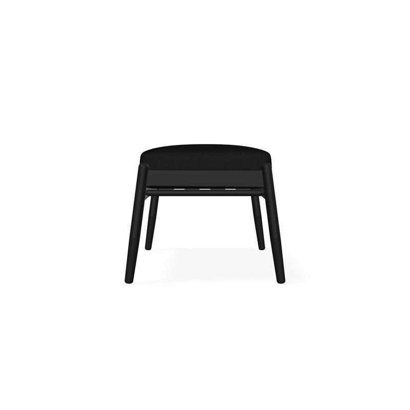 Welles Cushion Ottoman, Black, Black