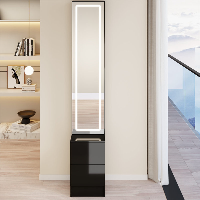 Length 11.8" x Width 15.7" x Height 63" Simple Stylish Dressing Mirror Cabinet
