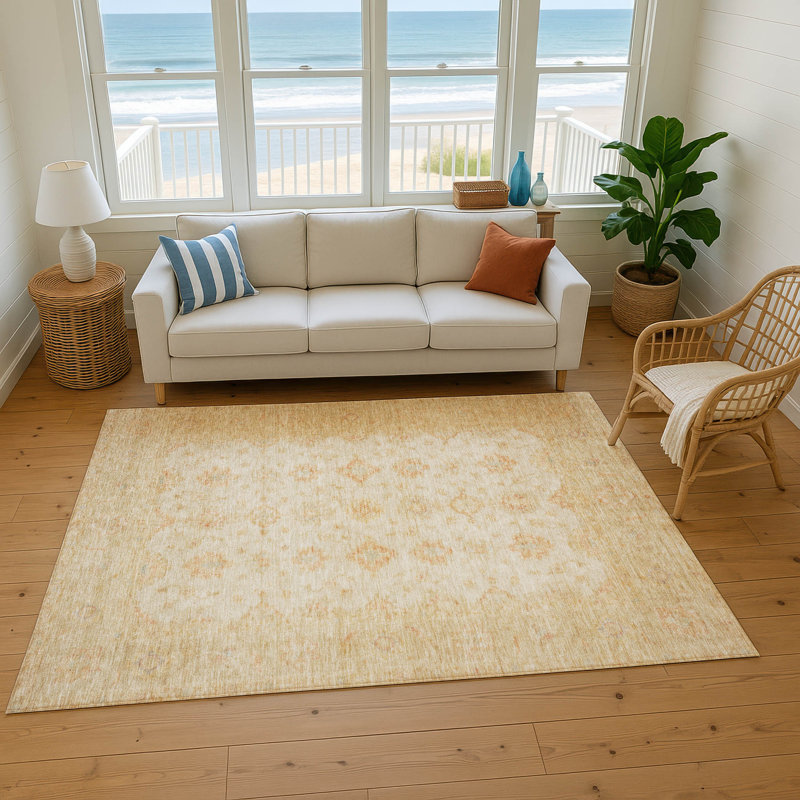 Premium Machine Washable Brennon AMF1643 Global Rug, Rectangle 5' x 7'6"