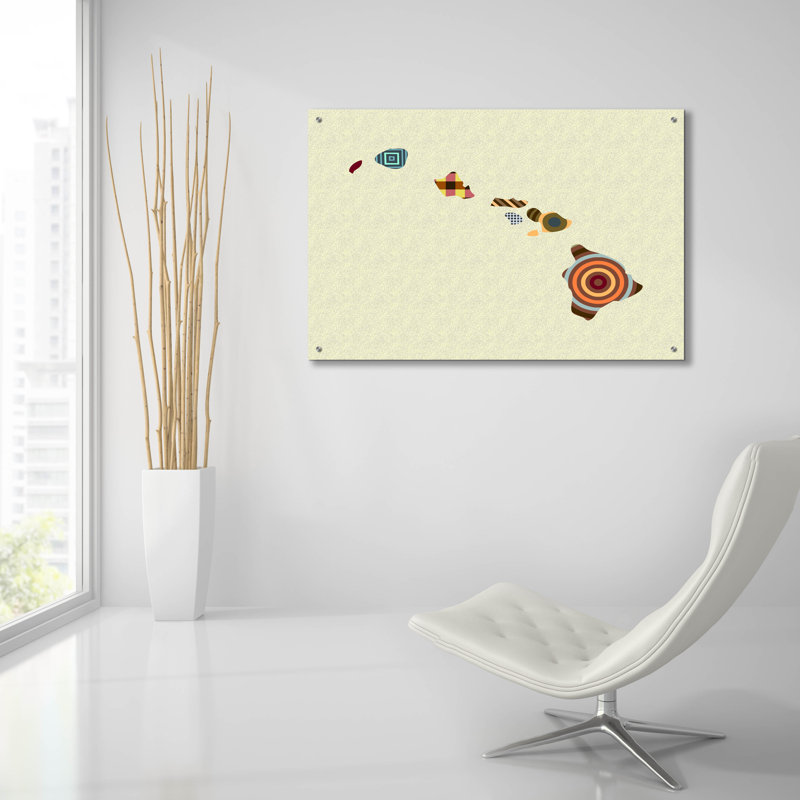 «Hawaii State Map» par Lanre Adefioyue, H 24 po x l 36 po x P 0,2 po