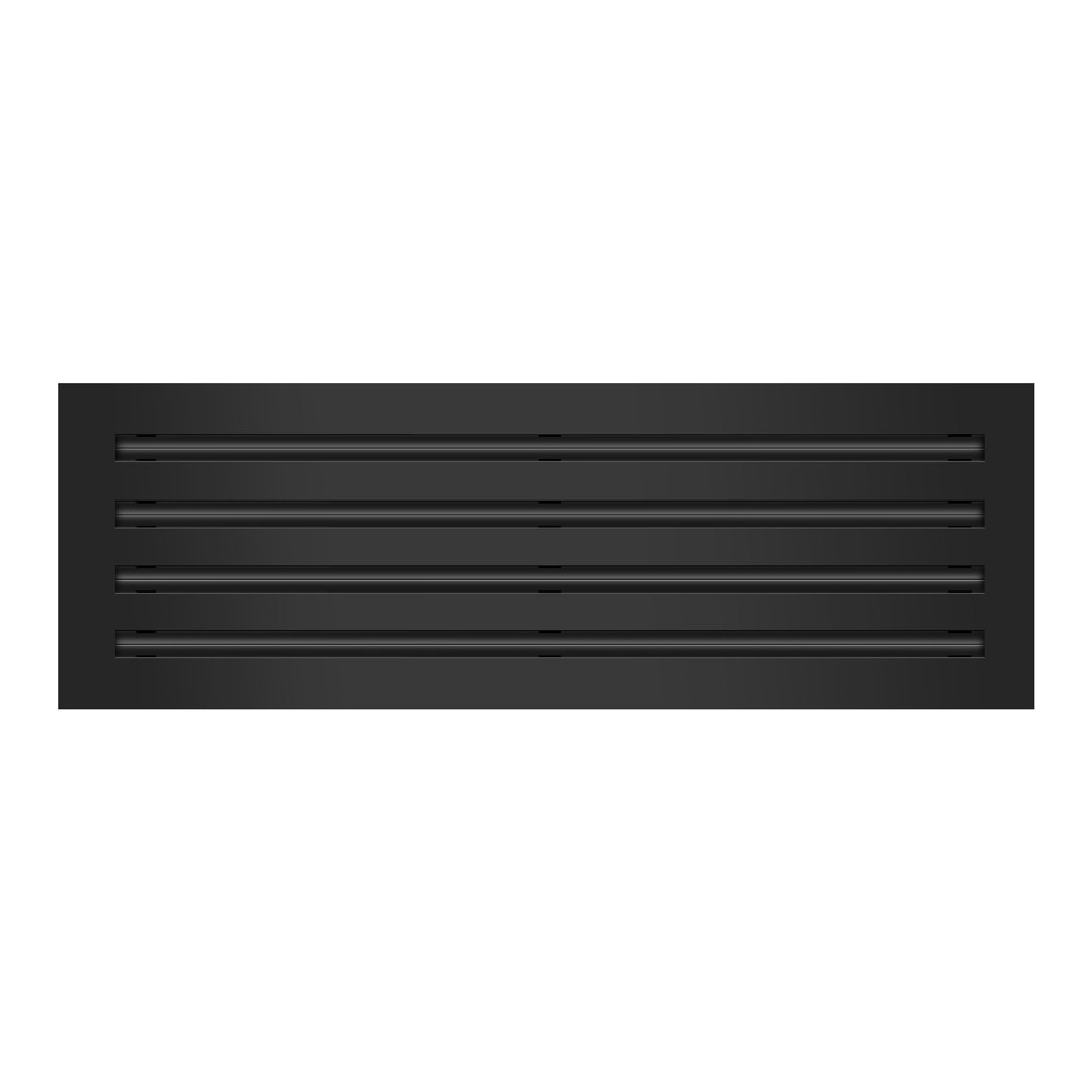 BUILDMART - 24x8 Black Modern AC Vent Cover - Standard Linear Slot Diffuser - Register Grille Texas Buildmart