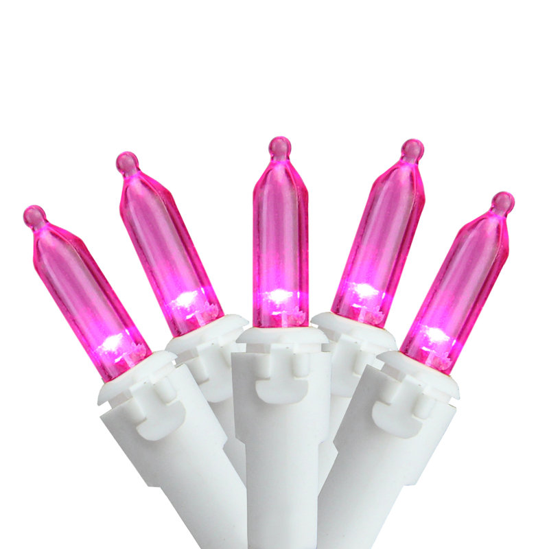 Guirlande de 100 lumières DEL, Rose / blanc, 50