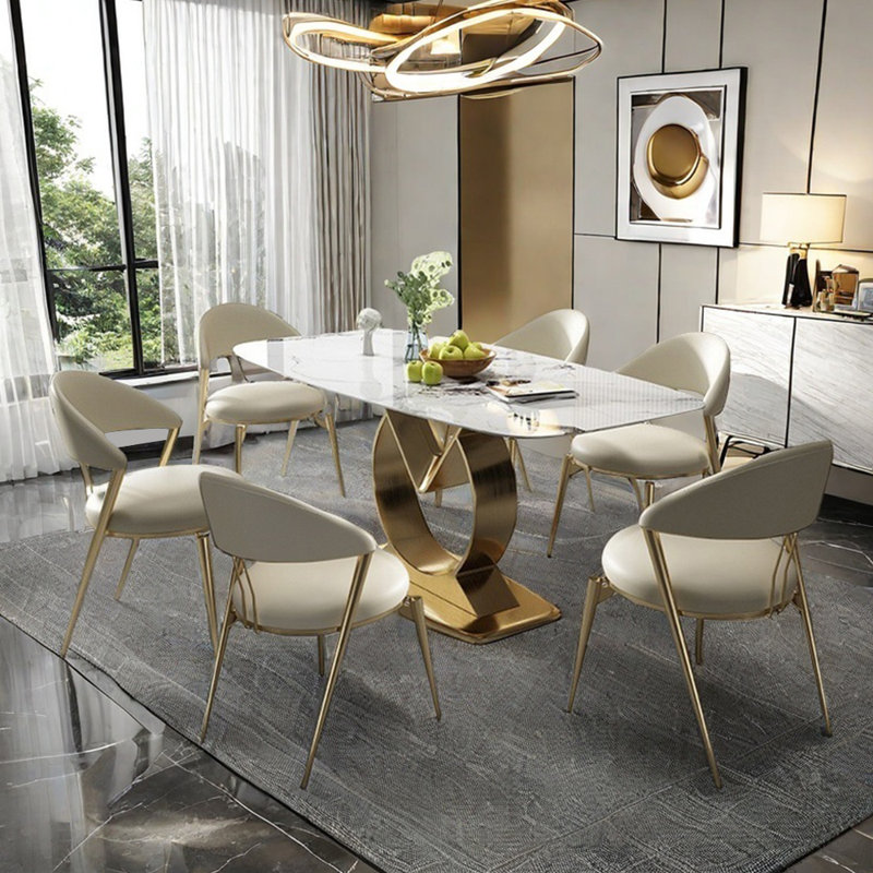 Ensemble de table de salle à manger rectangulaire de style nordique, H 29,5 po x L 63 po x l 31,5 po