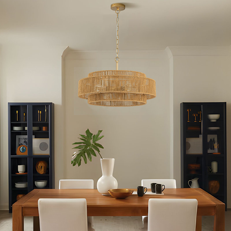 Lustre tambour 4 lumières à intensité variable Luebbert, Jaune