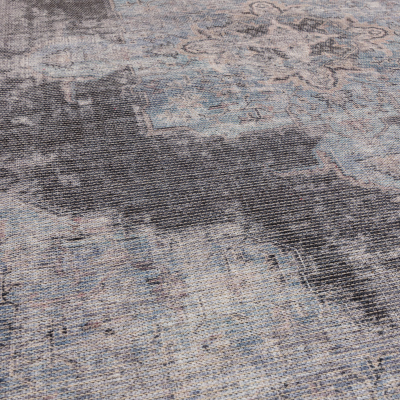 Mason Flatweave Blue/Black/Grey Rug, Rectangle 160 x 230cm