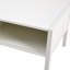 Table basse 40,16 en rotin rectangulaire avec armoire de rangement coulissante, pieds en métal, blanc éclatant
