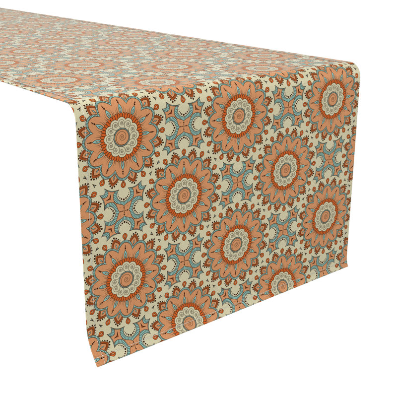 Lawnmount Rectangular Floral Cotton Table Runner