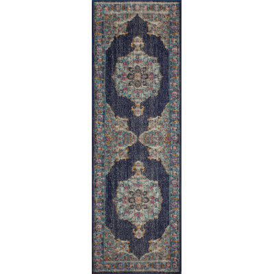 Tapis oriental bleu foncé Ashburn