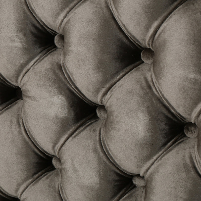 Grey Velvet Bedroom Headboard With Smooth And Flawless Texture Elegant Diamond-Stitched Upholstery, Gray