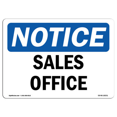 Sales Office Aluminum Sign 12 x 18