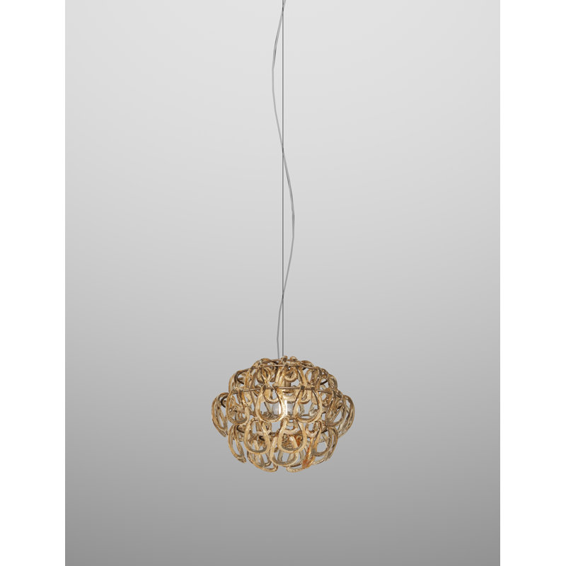 Giogali 1 - Light Pendant, 90" H x 14.5" W x 14.5" D, Crystal Amber, Matte Bronze