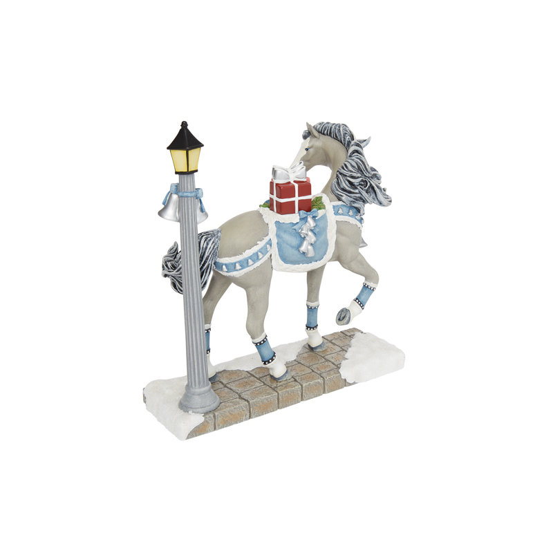 Ornement de traînée de poneys peints, période de Noël dans la ville, cheval 8 po