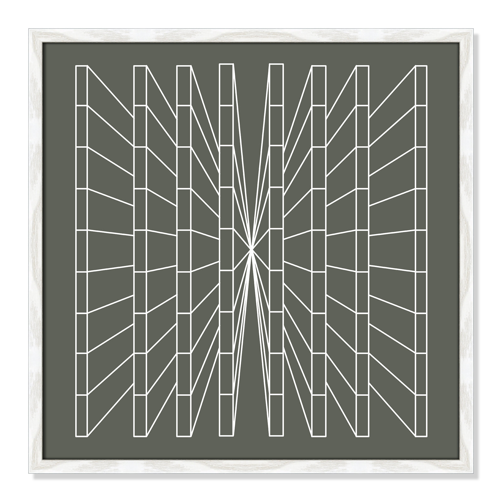 Olive Perspective by Sandi Hauanio, 23.5" H x 23.5" W x 0.75" D, White Wood Grain
