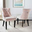 Chaise d'appoint rembourrée en lin et capitonnée Dann-1525131969