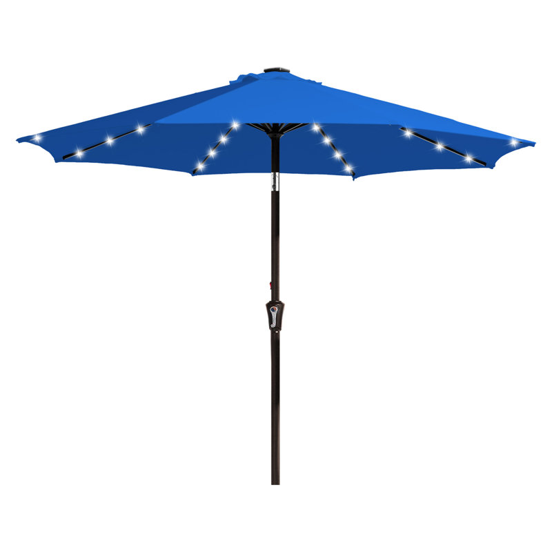 Parasol de marché avec manivelle Beka, H 94,5 po x l 120 po x P 120 po, Bleu