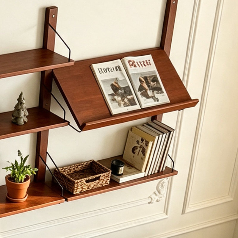 3 tablettes murales en bois massif, présentoir à décor moderne pour chambre à coucher, salle de bain, cuisine, salon