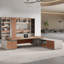 Bureau de direction 78,74 "brun simple et moderne en forme de L-1393257139