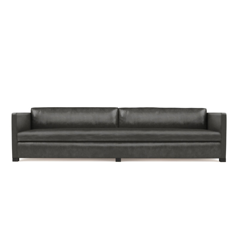 Canapé Madison, H 33 po x l 72 po x P 41 po, Ébène, Cuir vieilli cognac