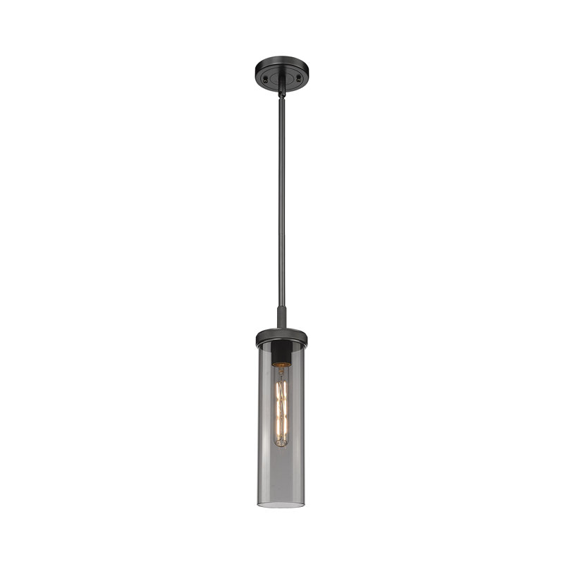 Aleandro 1 - Light Single Drop Pendant Pendant, Matte Black, Plated Smoke