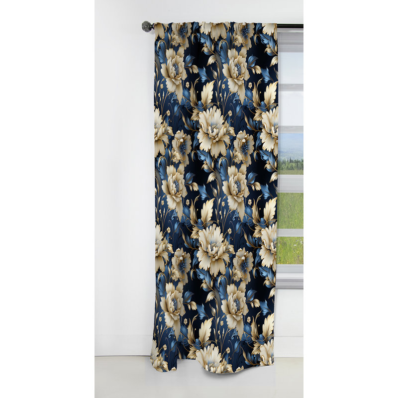 Regal Baroque Flourish Victorian Motif III - Rideau damassé - Rideau occultant - 1 panneaux, L 52 po x L 108 po