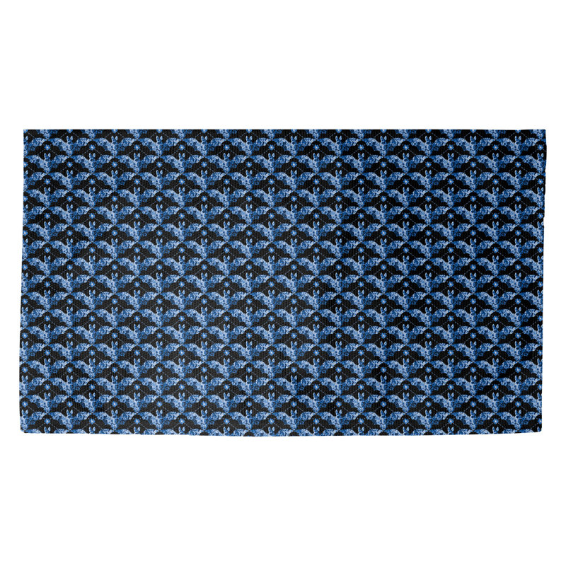 Tapis bleu/noir à la salle à roussettes Avicia, Rectangle 3 pi 3 po x 5 pi 3 po