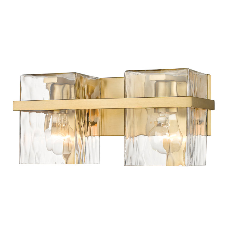 Éclairage pour meuble-lavabo Arene, Or moderne, 2 Lights, 7"H x 14.25"W x 5.5"D