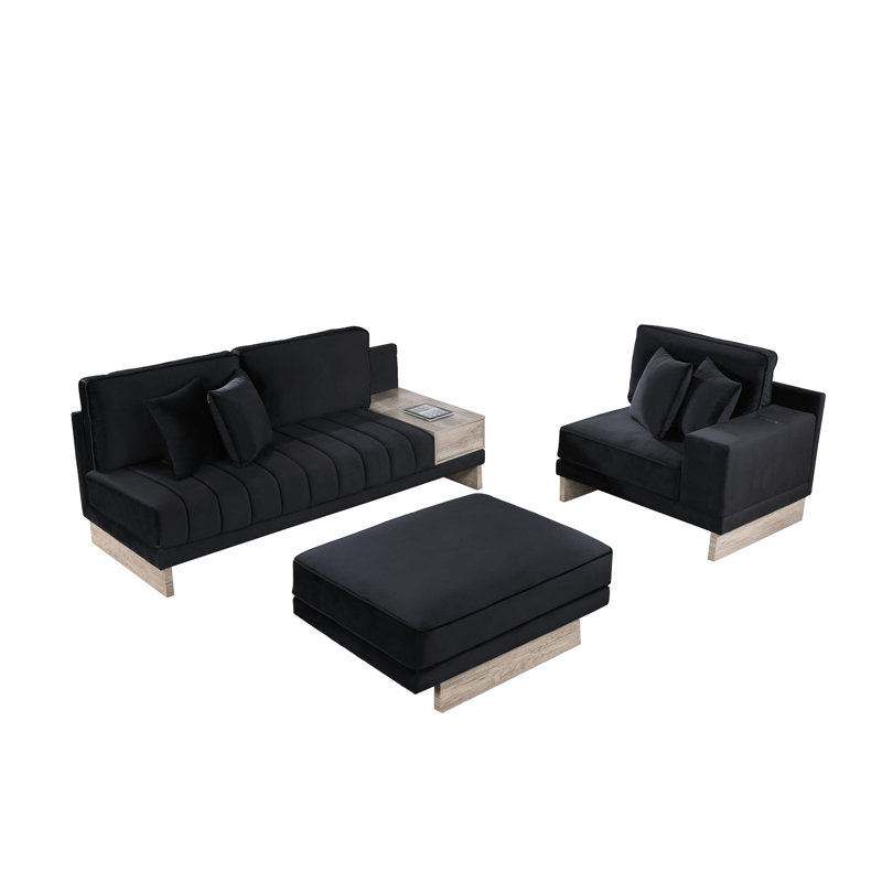 Reversible Sectional With Velvet, Storage, And Charging Function Storage Box: , 4