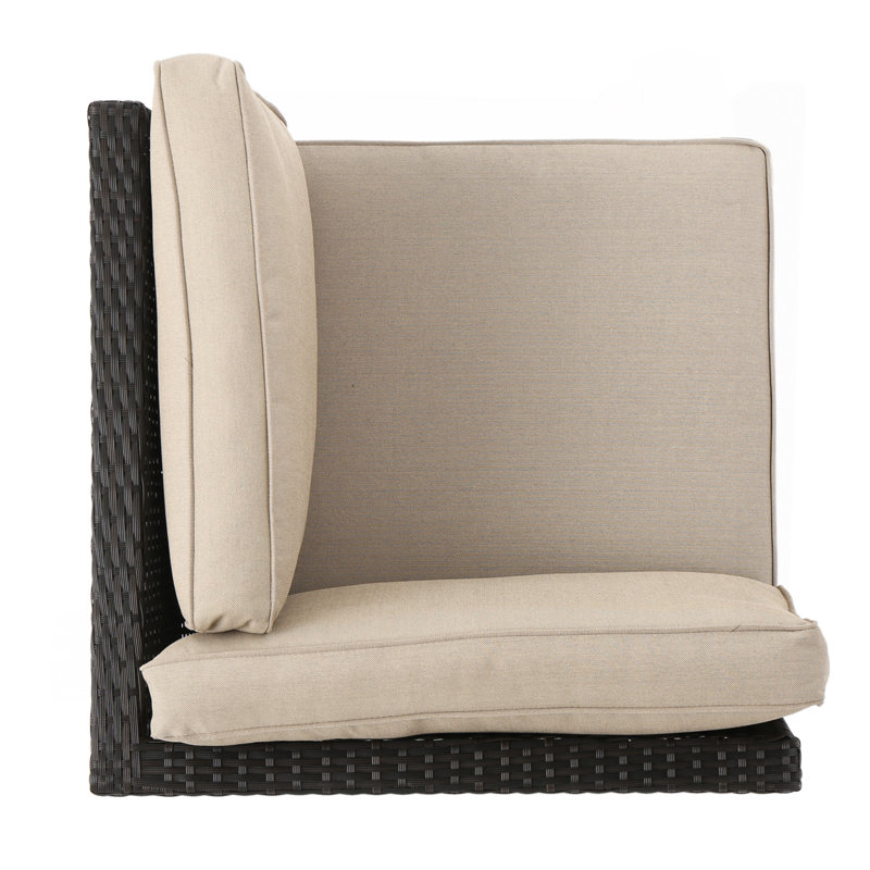 Coin et table, Coussin brun clair / structure brun foncé