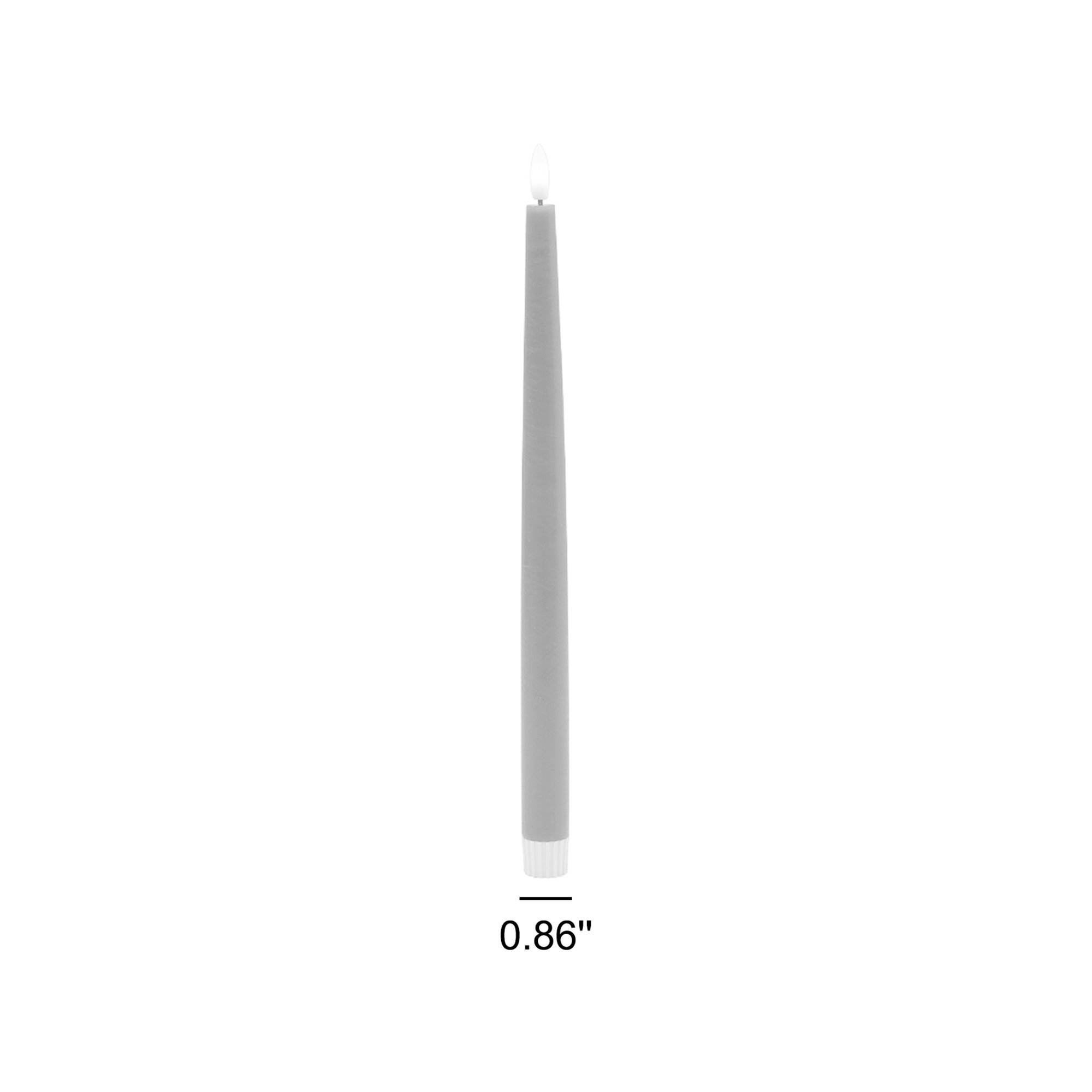 2 Pc Tall Flameless Taper Candle, White