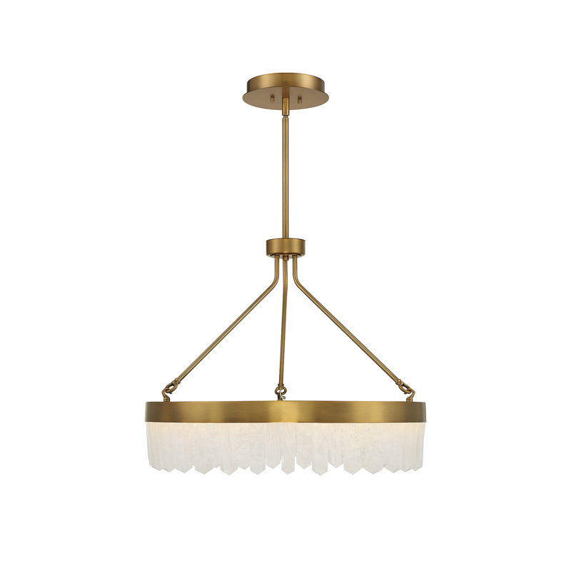 Landon LED Pendant in Warm Brass, 22" H x 27" W x 27" D