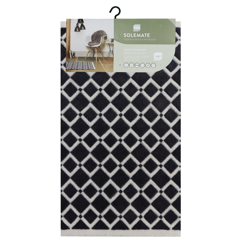 Hand Carved Non-Slip Geometric Doormat
