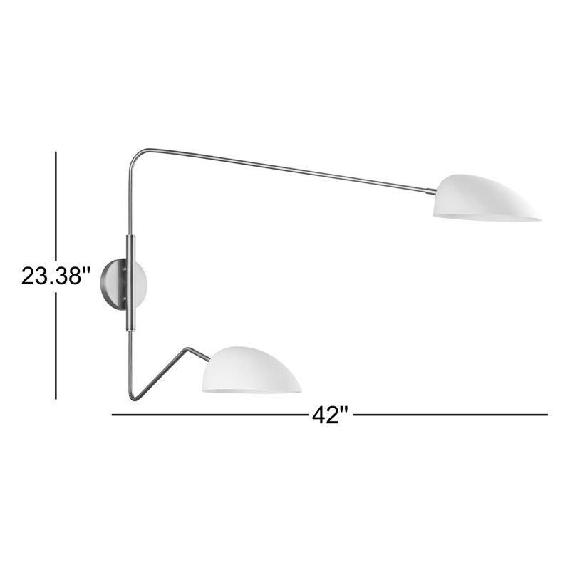 Adarna Swing Arm Sconce, Matte White