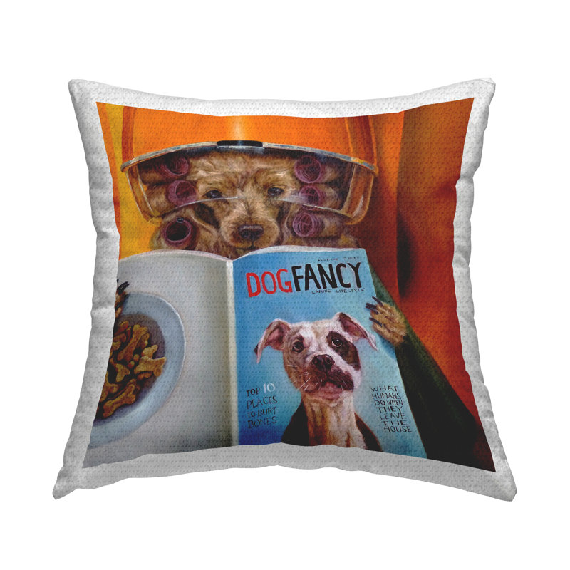 Coussin d'extérieur Stupell Industries Glam Salon Dog