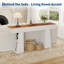 Console 63 pouces blanche avec rangement latéral caché, canapé moderne en bois pour le couloir et le salon, meubles d'appoint anti-basculement pour vestibule
