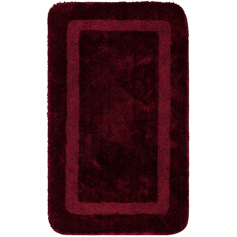 Tapis pour salle de bain Carlino, l 24 po x L 40 po, Merlot